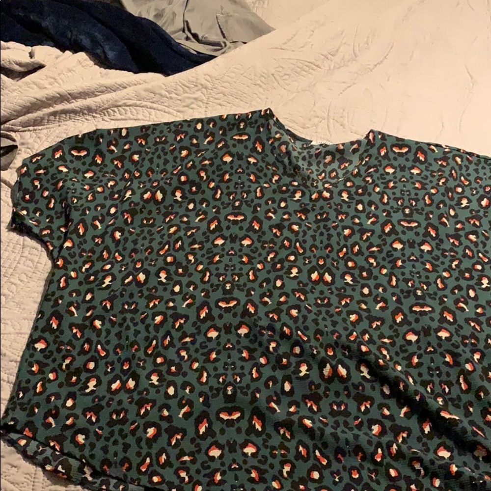 -leopard print poncho style top